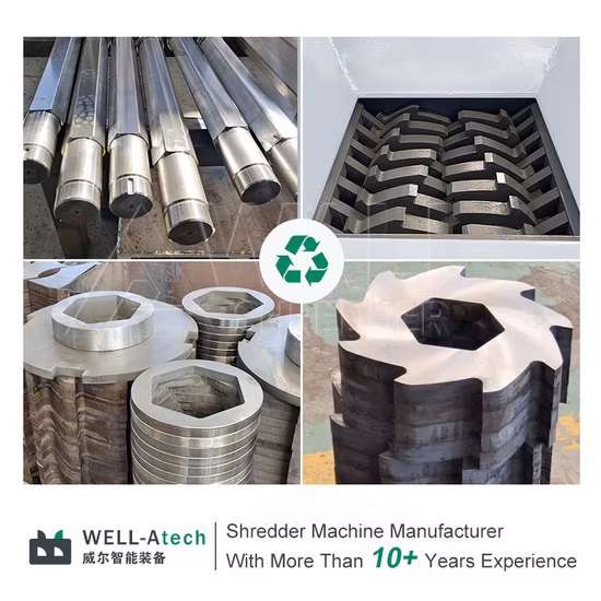 Trituratore a doppio albero di fabbrica per il riciclaggio di bottiglie di metallo in plastica per rifiuti da cucina CDS