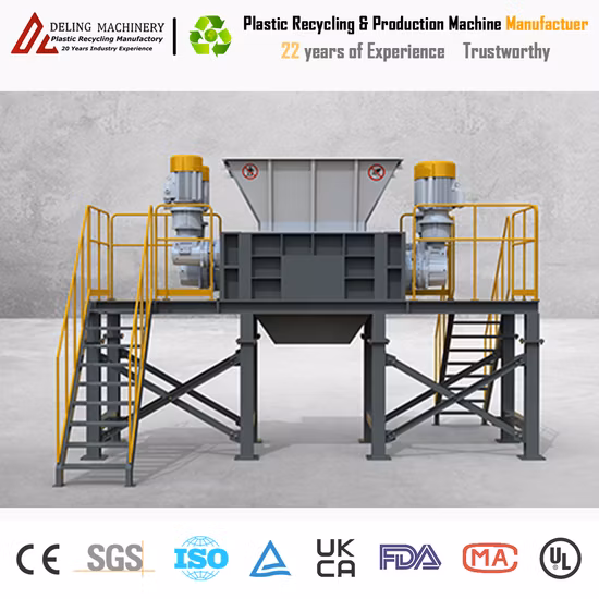 Fante Trituratore in plastica a doppio albero per rifiuti metallici per paraurti auto per linea di lavaggio e riciclaggio