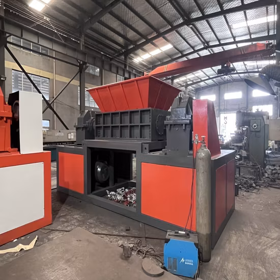Trituratore per rifiuti in plastica/metallo/pneumatico/legno/tessile/cartone a doppio albero